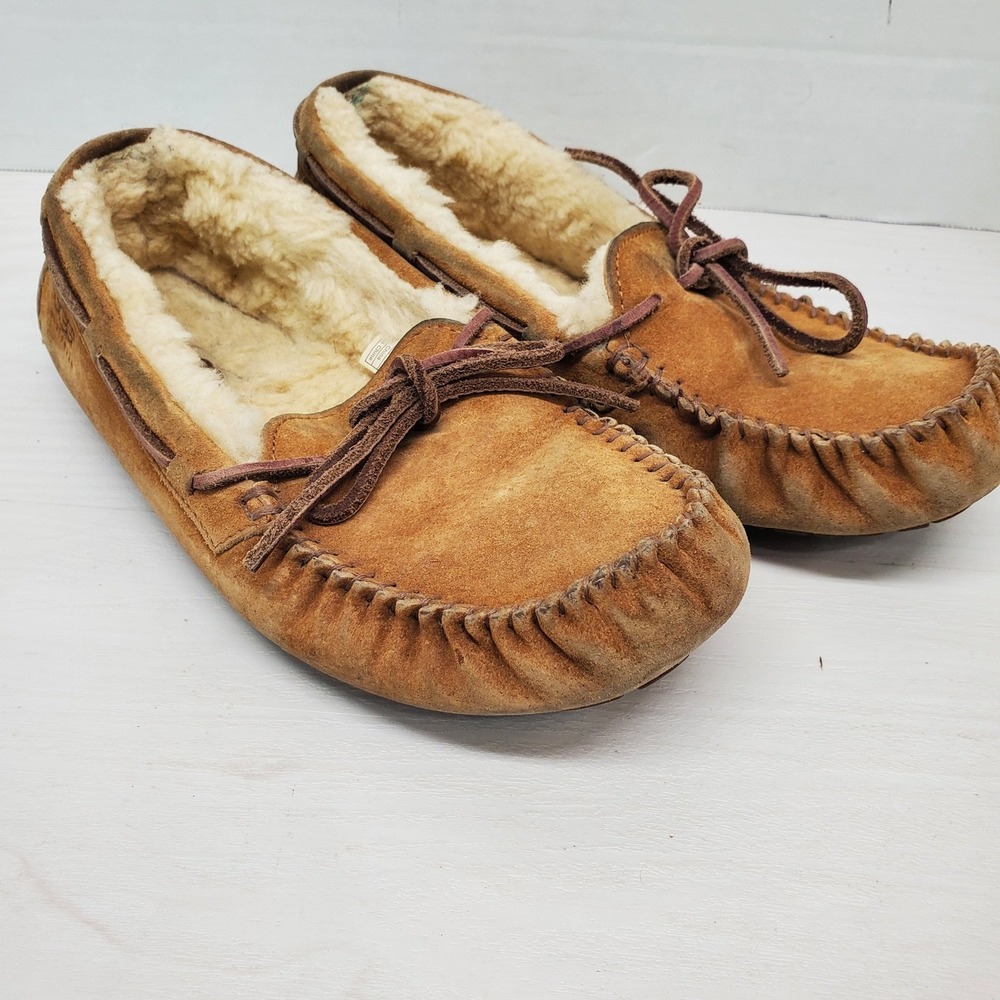 UGG Australia Ansley Moccasin Slippers Womens Size 7 Suede Leather Lined Loafers - Picture 6 of 16